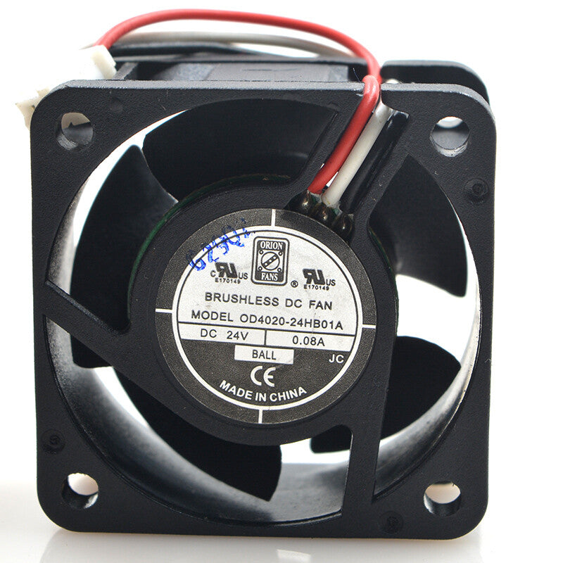 1pcs  DC FAN OD4020-24HB01A 24V 0.08A 4020 4CM 3-wire fan