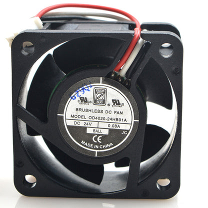 1pcs  DC FAN OD4020-24HB01A 24V 0.08A 4020 4CM 3-wire fan