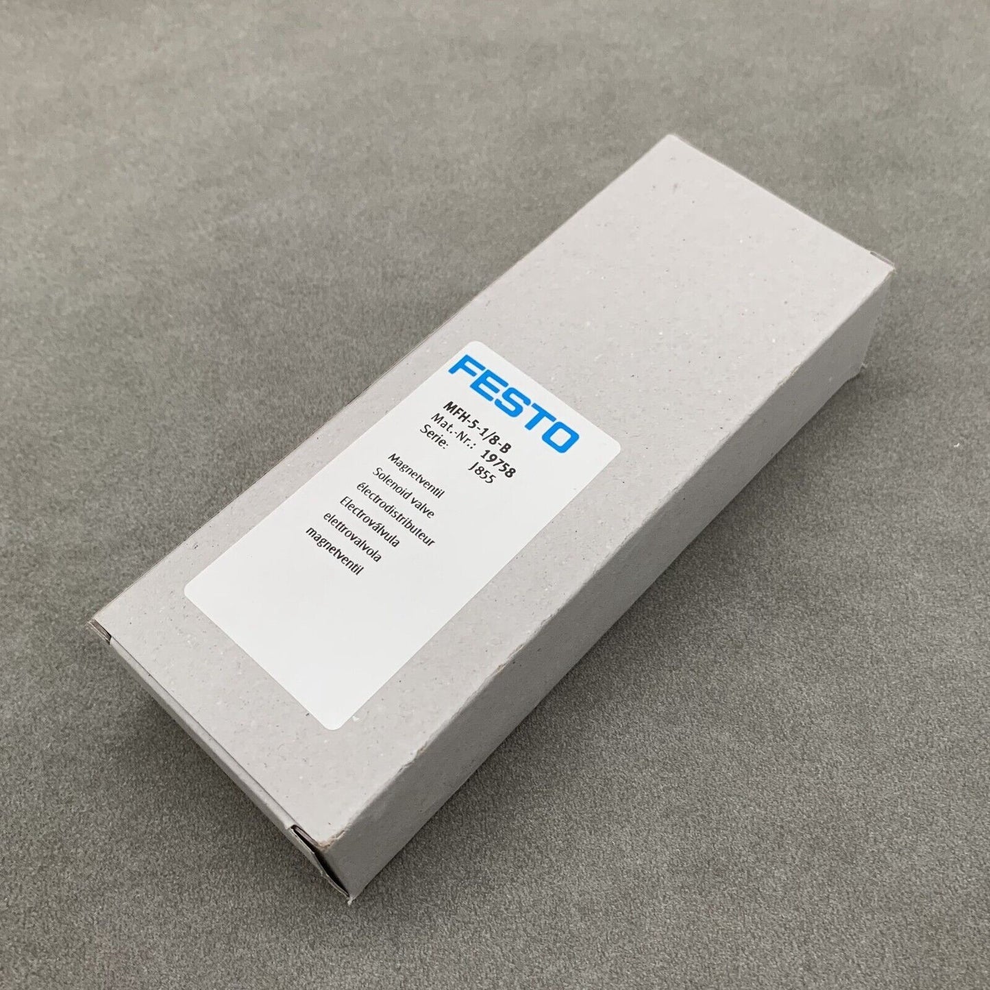 new In Box FESTO MFH-5-1/8-B 19758 Solenoid Valve - FESTO