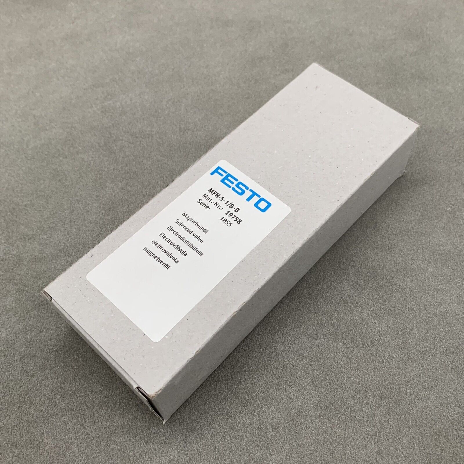 new In Box FESTO MFH-5-1/8-B 19758 Solenoid Valve - FESTO