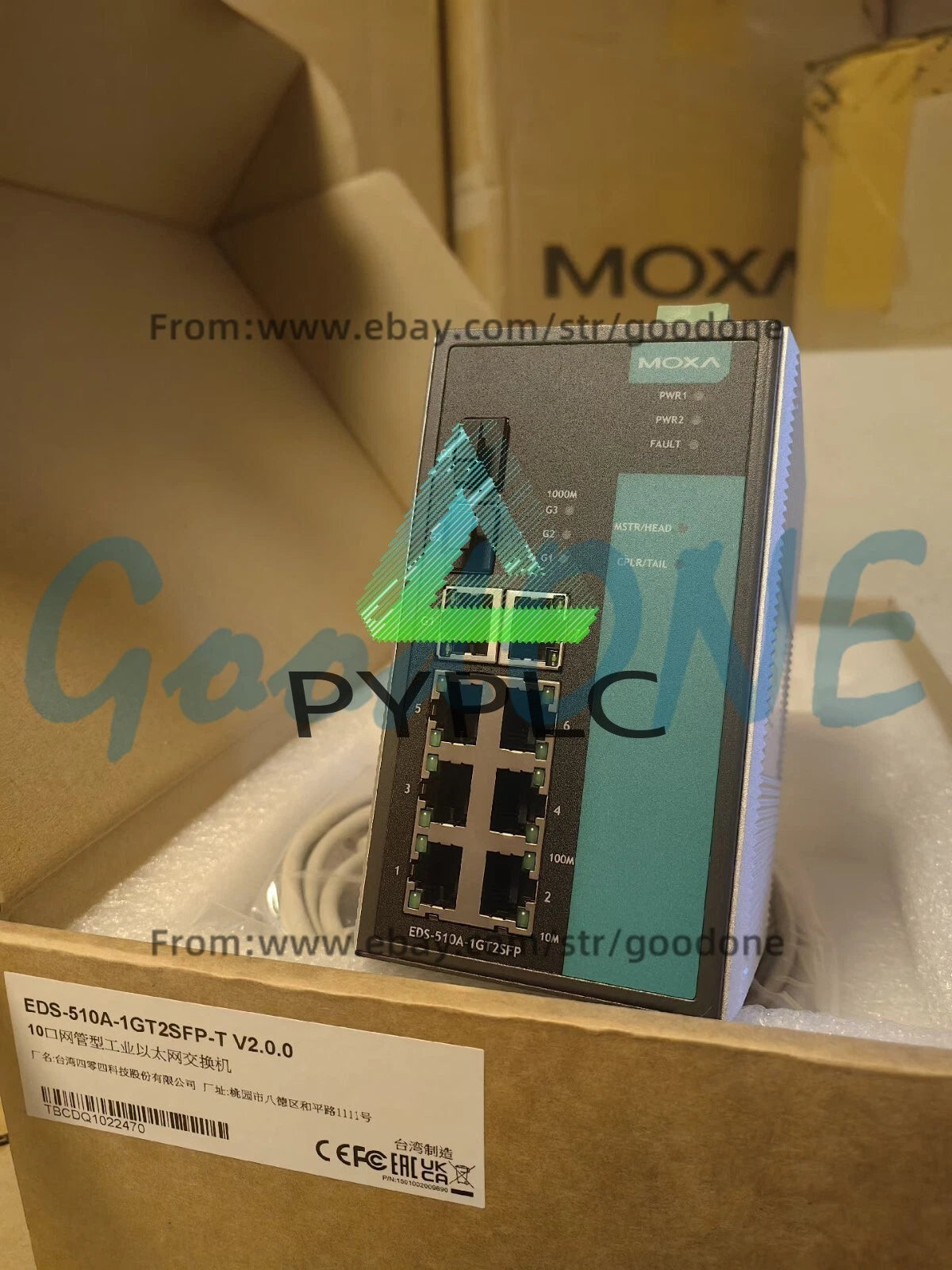 1PC MOXA EDS-510A-1GT2SFP-T ETHER DEVICE SWITCH
