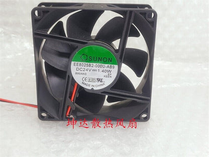 new 1 pcs SUNON Fan EE80252B2-000U-AB9 DC24V 1.40W 80*80*25MM 2 wire cooling fan - SUNON