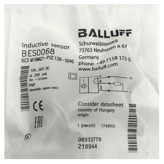 Balluff Proximity Sensor BES M18MQ1 Fast Ship - BALLUFF