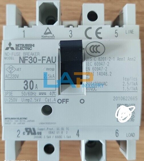 Mitsubishi NF30-FAU Circuit Breaker 3P 30A - New 1PCS - MITSUBISHI