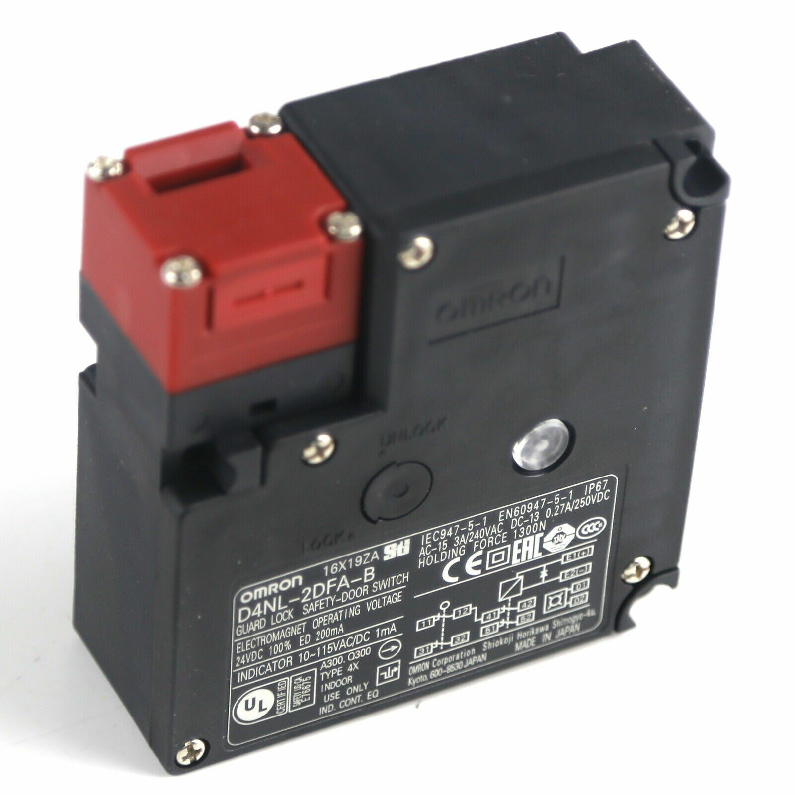 Omron D4NL-2DFA-B PLC Safety Door Lock Switch 24VDC 10A 2NC + 2NC ENTRY | Industrial Safety Switch | Omron Motion Safety Switch - OMRON