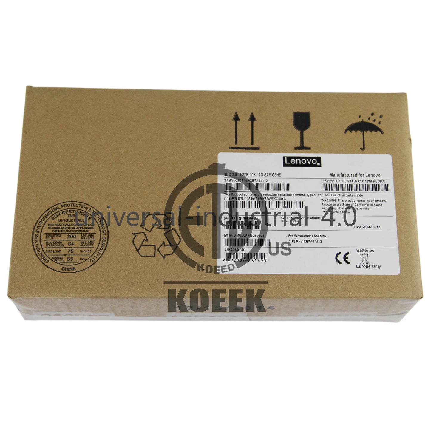 4XB7A14112 Lenovo 01PG635 1.2TB 2.5" SAS Hot Swap Internal Hard Drive with Tray