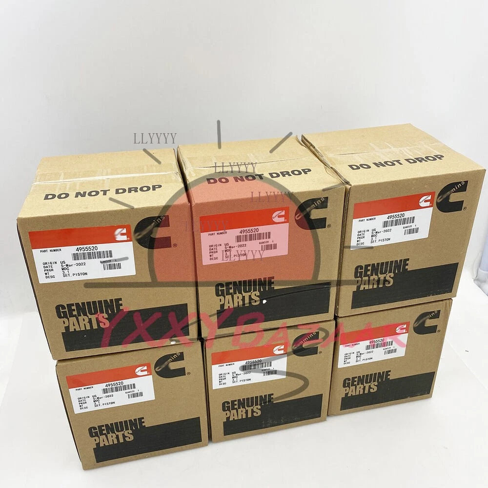 6PCS Piston & Piston Rings Kit Fits For 07-19 Dodge Ram 6.7 Cummins 4955520