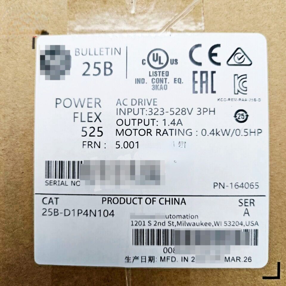 PowerFlex 525 0.4kW AC Drive AB 25B-D1P4N104 - POWERFLEX