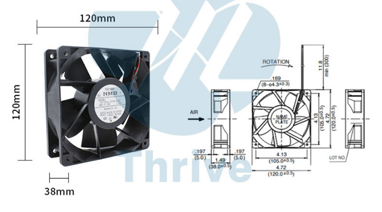 new NMB 4715VL-07W-B86 12038 48V 0.9A 12CM Communication Cabinet Cooling Fan 4-wire - NMB