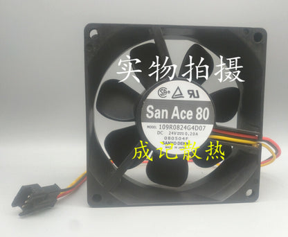 1pcs Sanyo 09R0824G4D07 24V 0.2A 8025 Inverter 3-wire cooling fan