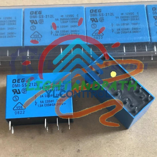 5Pcs OEG OMI-SS-212L 12VDC Power Relay 5A 250VAC 8 Pins