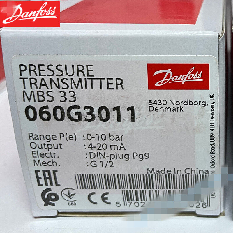 new 1pcs Danfoss MBS33 060G3011 0-10bar Pressure Transmitter Sensor - DANFOSS