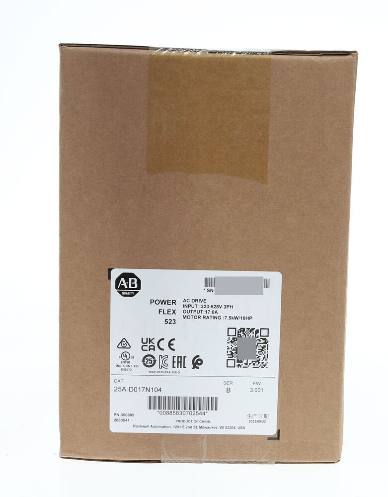 Sealed AB 523 480V 17A 10HP PowerFlex 2022 - ABB