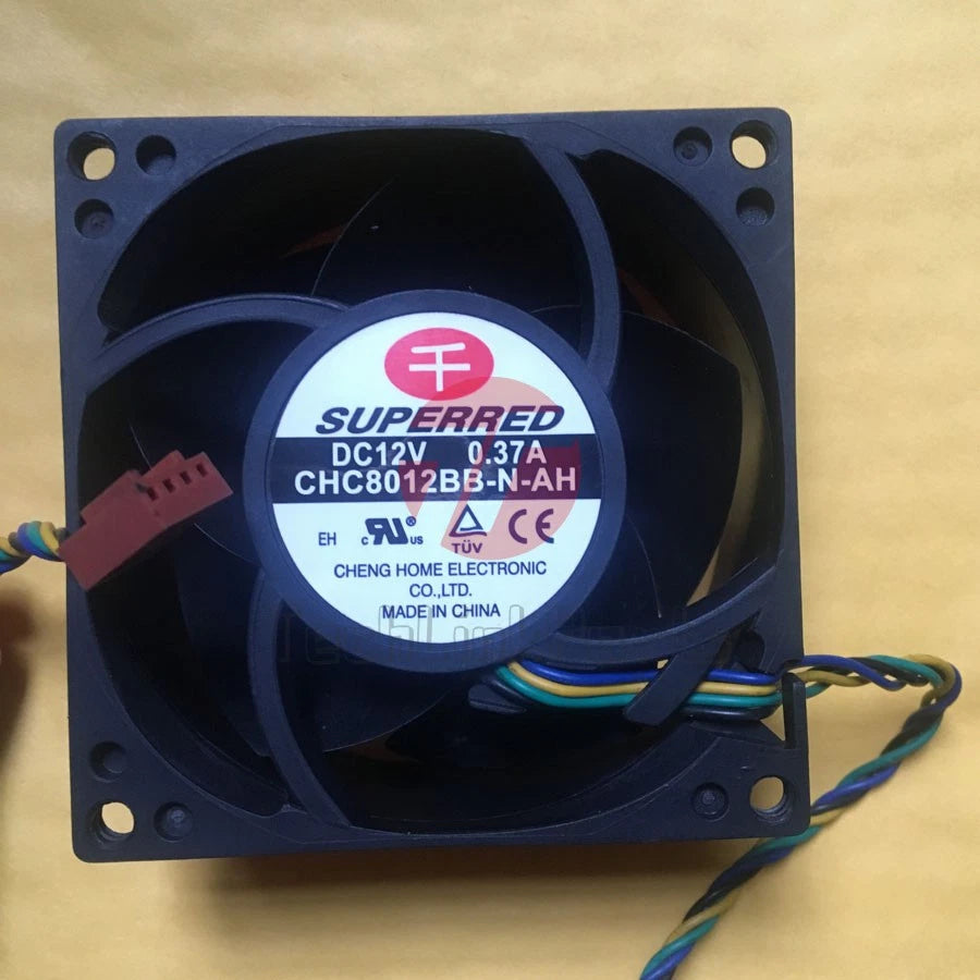 SUPERRED CHC8012BB-N-AH 8038 80mm x 38mm Cooler Cooling Fan DC 12V 0.37A 4Pin
