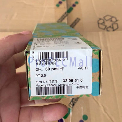 50Pcs/Box For PHOENIX CONTACT Feed-through terminal block PT 2,5 3209510 #F
