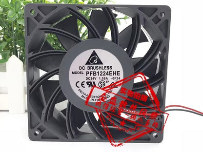 Delta PFB1224EHE 12038 DC24V 1.08A 12CM 2-wire Inverter High Airflow Cooling Fan