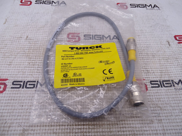 TURCK RK 4.5T/S653 Connector, RS-485 Compatible, 4.5 Ampere Maximum Current, 653 Pin Count, 480VDC, RS485 Communication, DC Power Supply, 1000 Mbps - TURCK