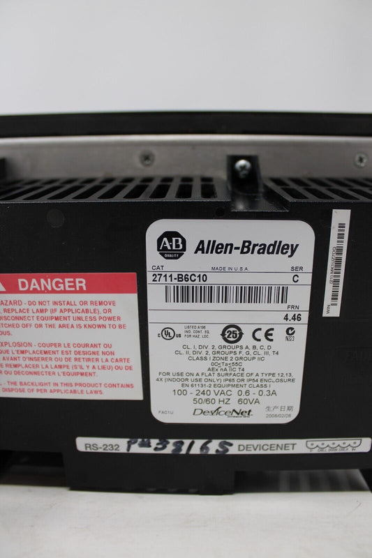 used Allen Bradley 2711-B6C10 Panelview 600 - ALLEN BRADLEY