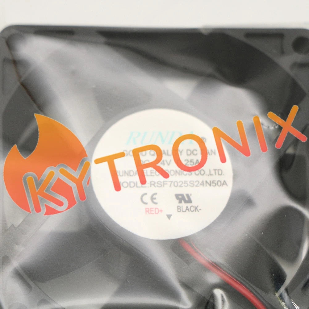 1PCS RUNDA Fan RSF7025S24N50A DC24V 0.25A 7CM 7025 2 wire cooling fan