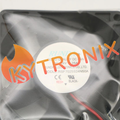 1PCS RUNDA Fan RSF7025S24N50A DC24V 0.25A 7CM 7025 2 wire cooling fan