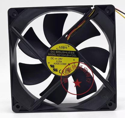 ADDA AD1224UB-A72GL 12025 DC24V 0.25A 12CM 3-Wire Cooling Fan