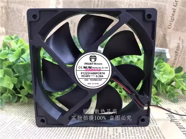 PELKO MOTORS P1225Y48BPCB7H DC48V 12025 0.28A 12CM Dual Ball Cooling Fan