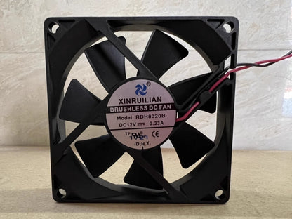 1PCS RDH8020B DC12V 0.23A 8020 8CM 2-Wire Silent High Airflow Cooling Fan