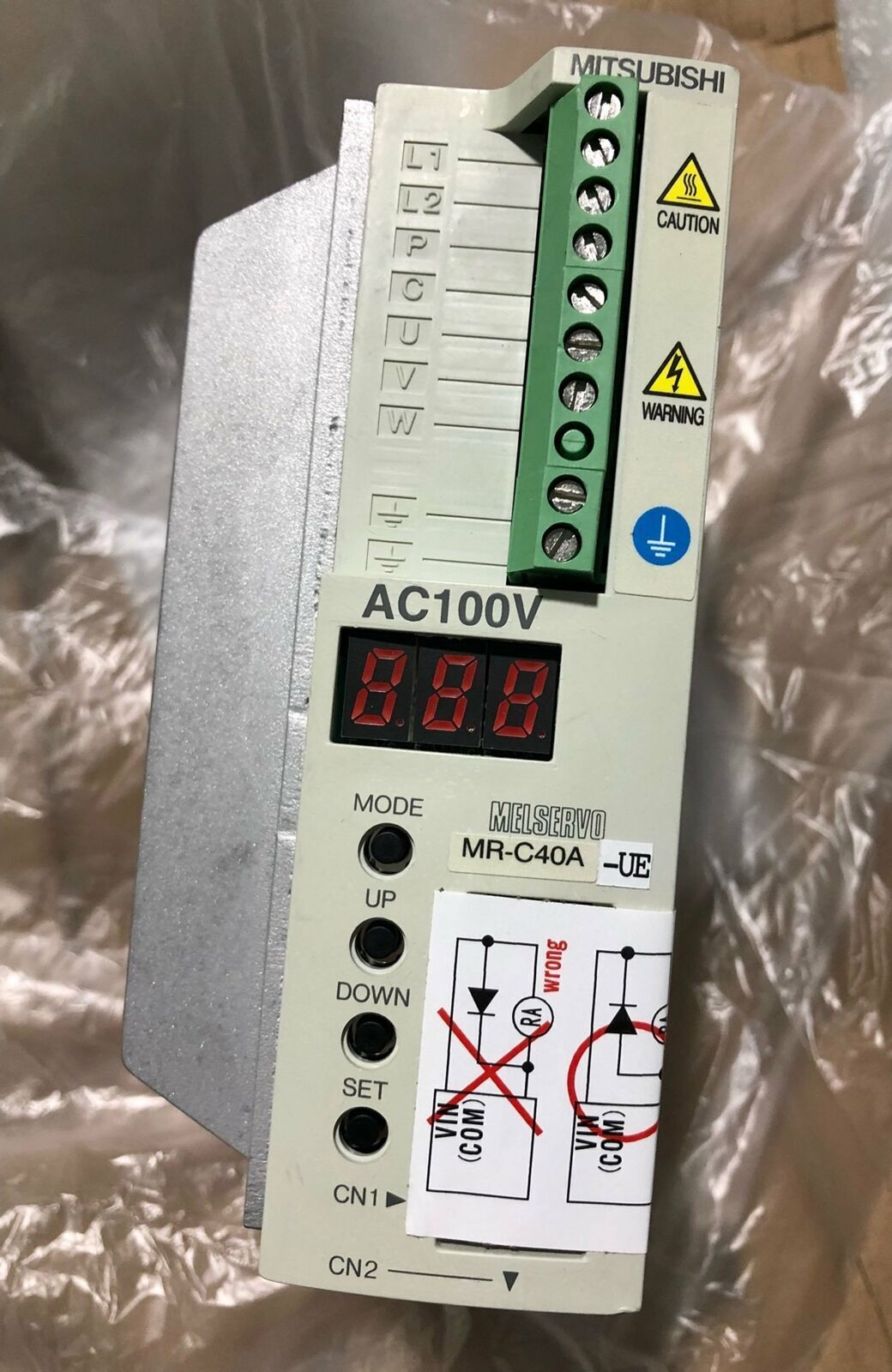 Mitsubishi MR-C40A-UE Servo Drive MRC40AUE One Year - MITSUBISHI