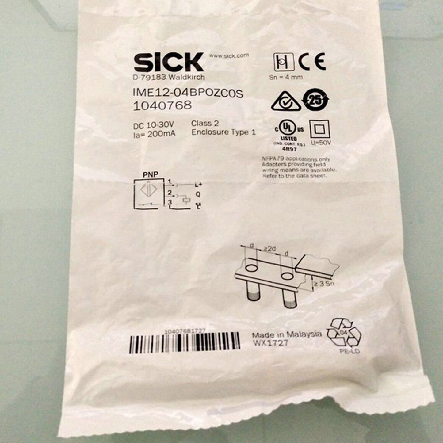 Compact Proximity Switch Sensor IME12-04BPOZCOS - SICK