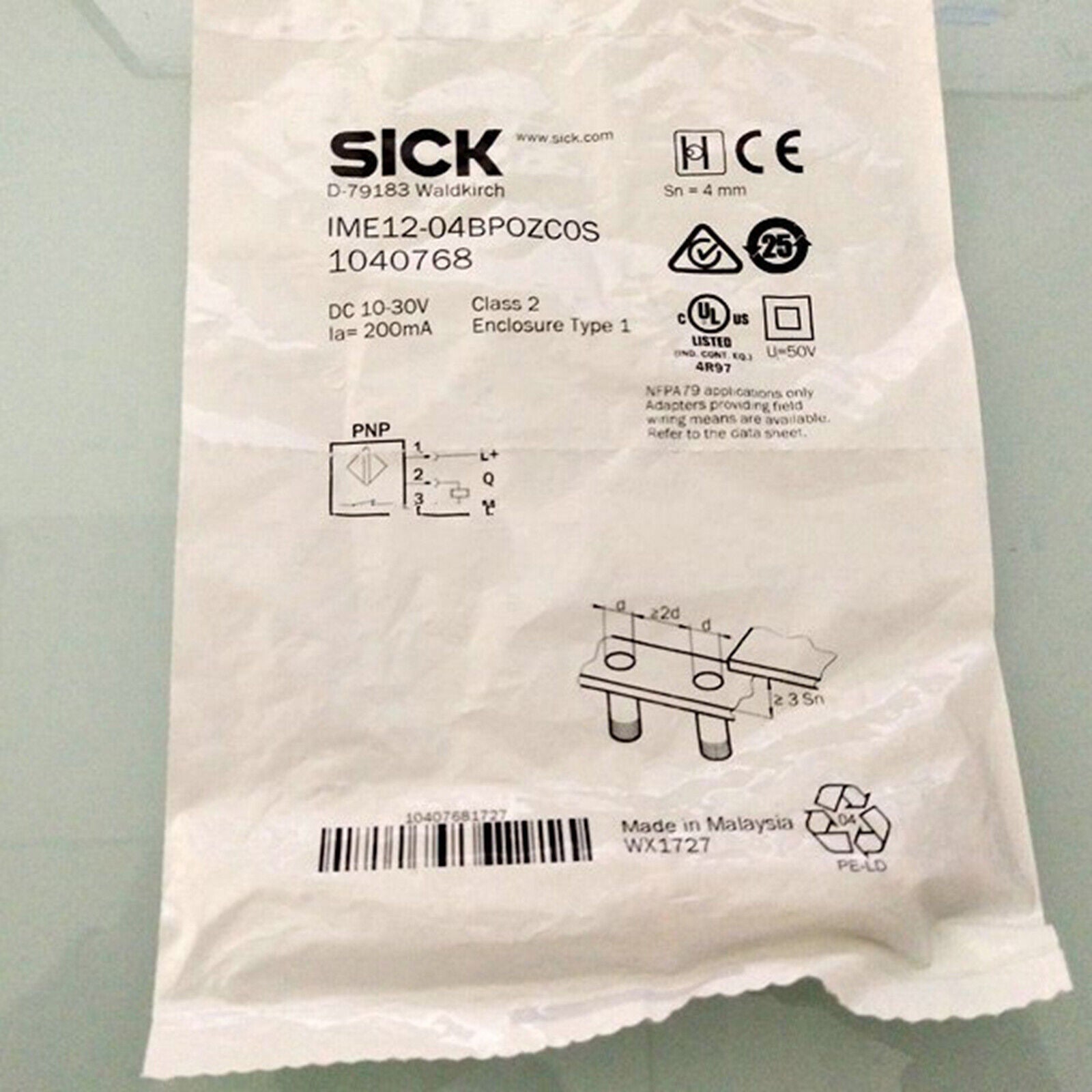 Compact Proximity Switch Sensor IME12-04BPOZCOS - SICK