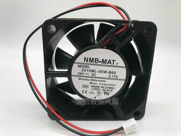 new NMB 2410ML-05W-B60 6025 24V 0.17A 60mm 2-wire inverter fan