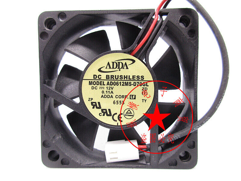 Used ADDA AD0612MS-D70GL 12V 0.11A Cooling Fan for 6cm Chassis - ADDA