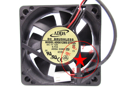 Used ADDA AD0612MS-D70GL 12V 0.11A Cooling Fan for 6cm Chassis - ADDA