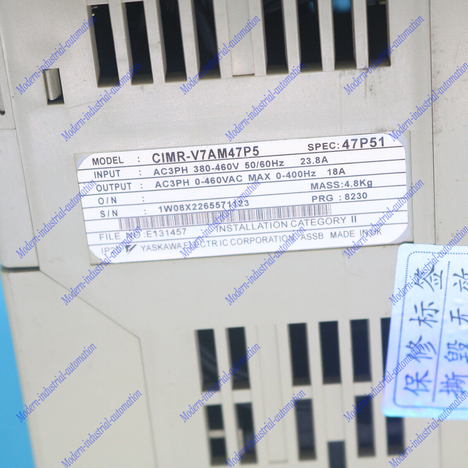 used 1PC Yaskawa V7 inverter CIMR-V7AM47P5 380V 7.5KW fast Ship - YASKAWA
