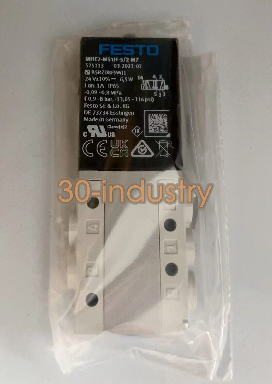 FESTO Solenoid Valve MHE2-MS1H-5/2-M7 525113 - 1PCS - FESTO