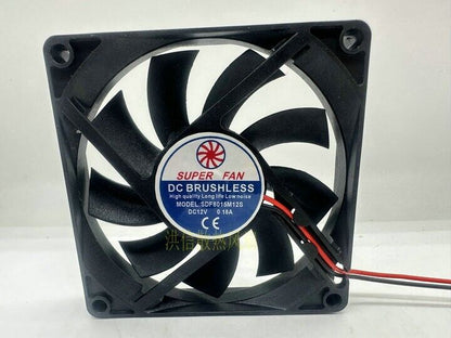 new 1 PCS SUPER FAN Fan SDF8015M12S DC12V 0.18A 8CM 80*15MM 2 wire cooling fan - VENDOR NAME