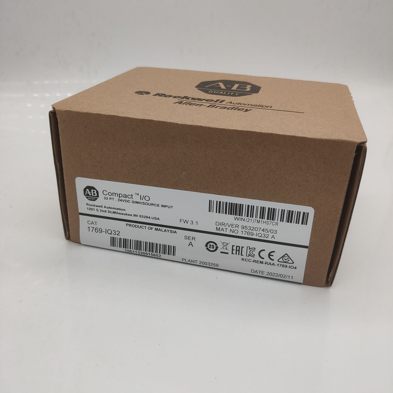2022 New Factory-Sealed Model AB1769-IQ32 SER CompactLogix 24V DC Input Module - COMPACTLOGIX