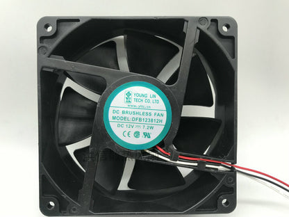 Yonglin DFB123812H DC12V 7.2W 12038 12CM 3-wire chassis large air volume fan