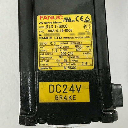 Fanuc A06B-0116-B503 Servo Motor - FANUC
