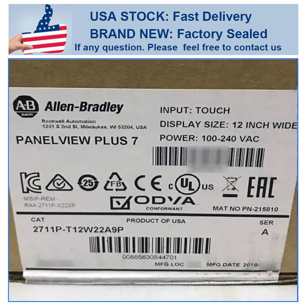 Allen Bradley 2711P-T12W22A9P Panelview Plus 7 Touchscreen 12-inch AC Power - ALLEN BRADLEY