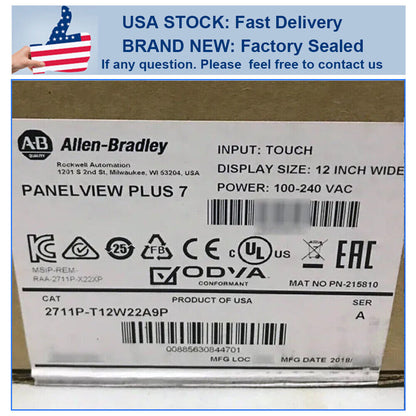 Allen Bradley 2711P-T12W22A9P Panelview Plus 7 Touchscreen 12-inch AC Power - ALLEN BRADLEY