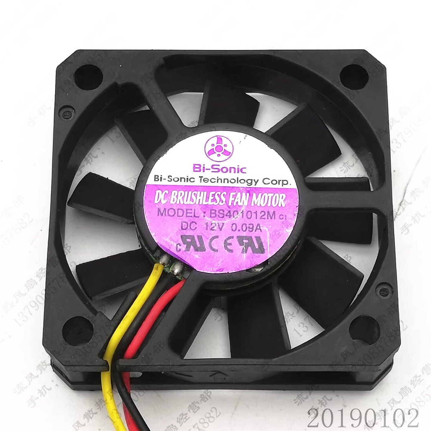 Bi-Sonic BS401012M 4010 DC12V 0.09A 4CM 3-Wire Silent Cooling Fan