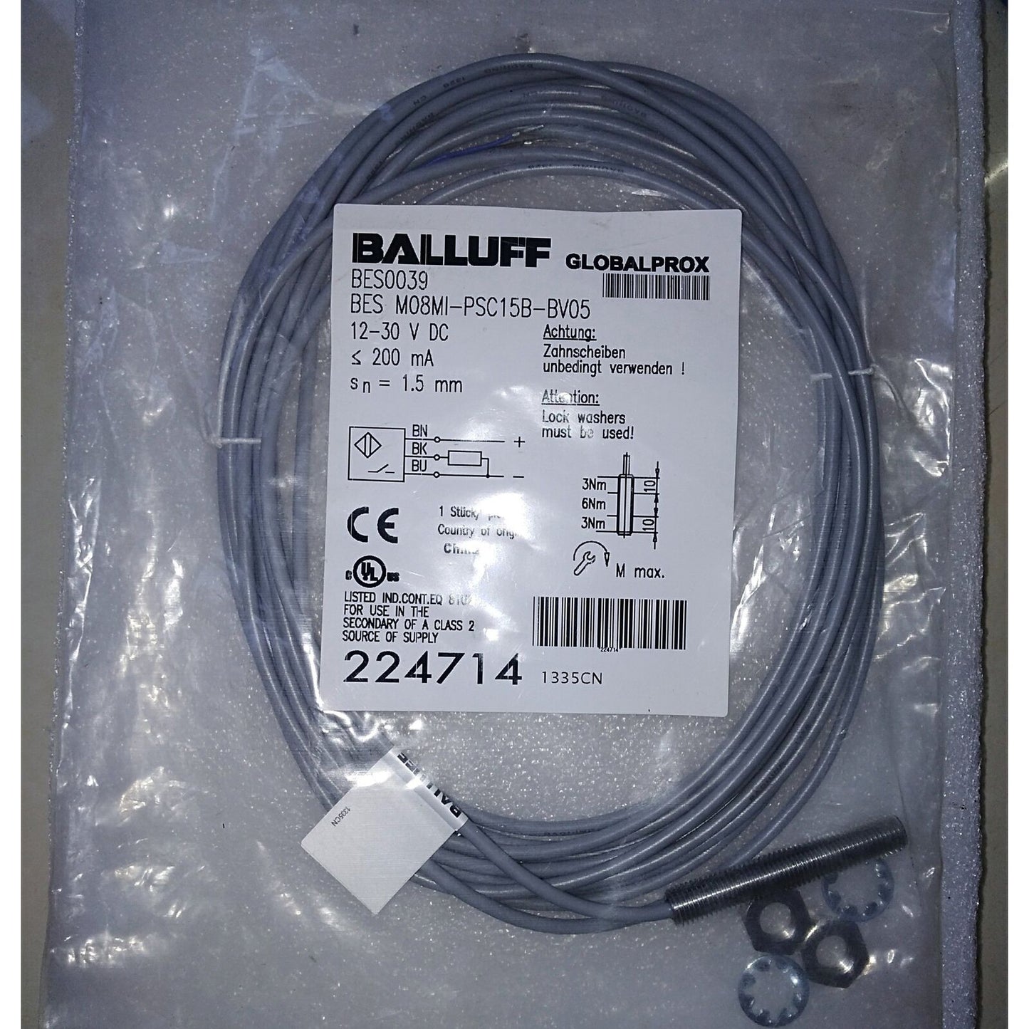 new ONE BALLUFF BES M08MI-PSC15B-BV05 Photoelectric Sensor - BALLUFF