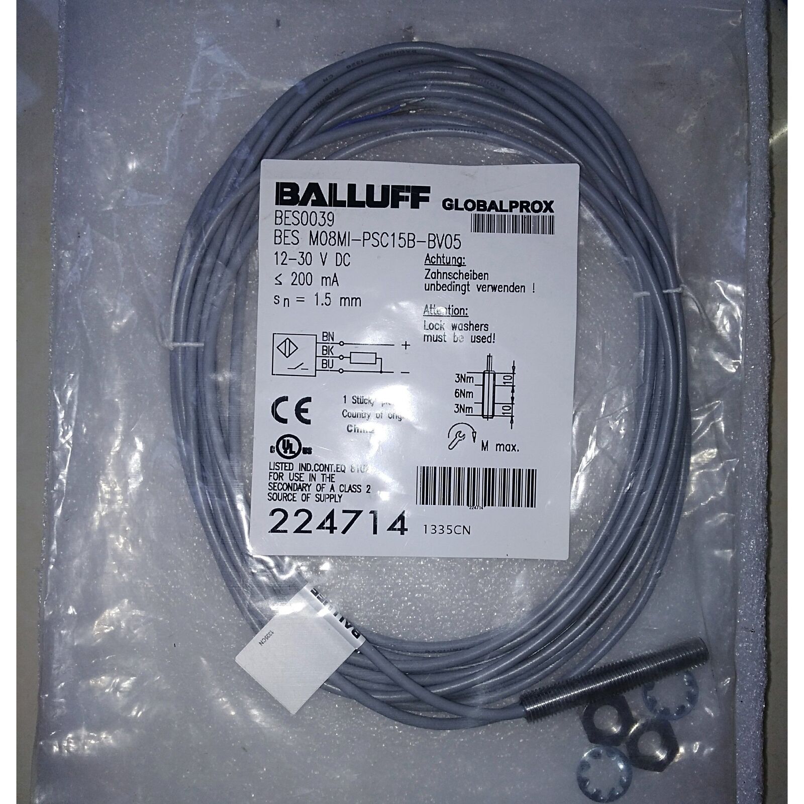 new ONE BALLUFF BES M08MI-PSC15B-BV05 Photoelectric Sensor - BALLUFF