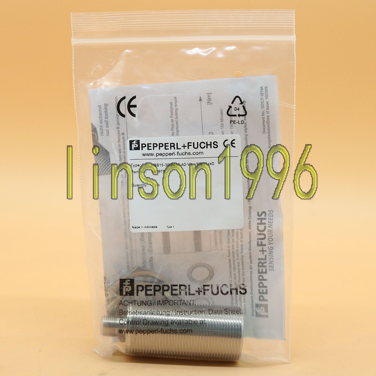 PEPPERL+FUCHS NBB15-30GM60-A2-V1 PROXIMITY SENSOR - PEPPERL+FUCHS