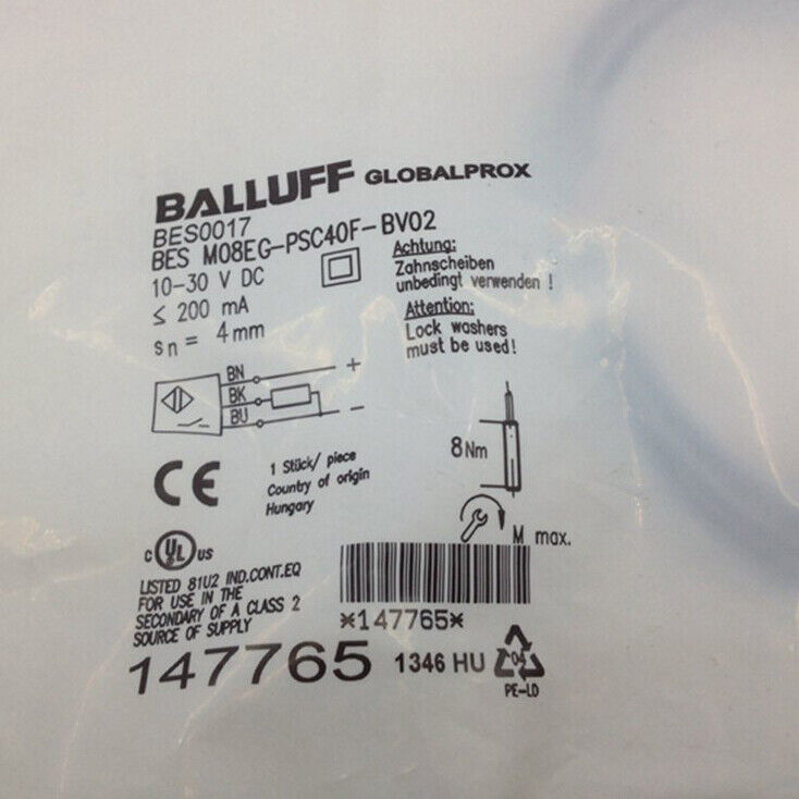 Balluff Proximity Switch BES M08EG-PSC40F-BV02 - BALLUFF