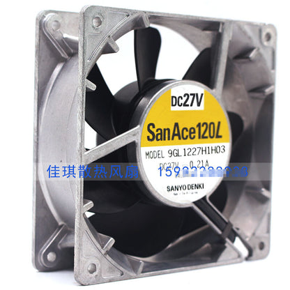 1pcs Sanyo 9GL1227H1H03 27V 12038 0.21A aluminum frame cooling fan
