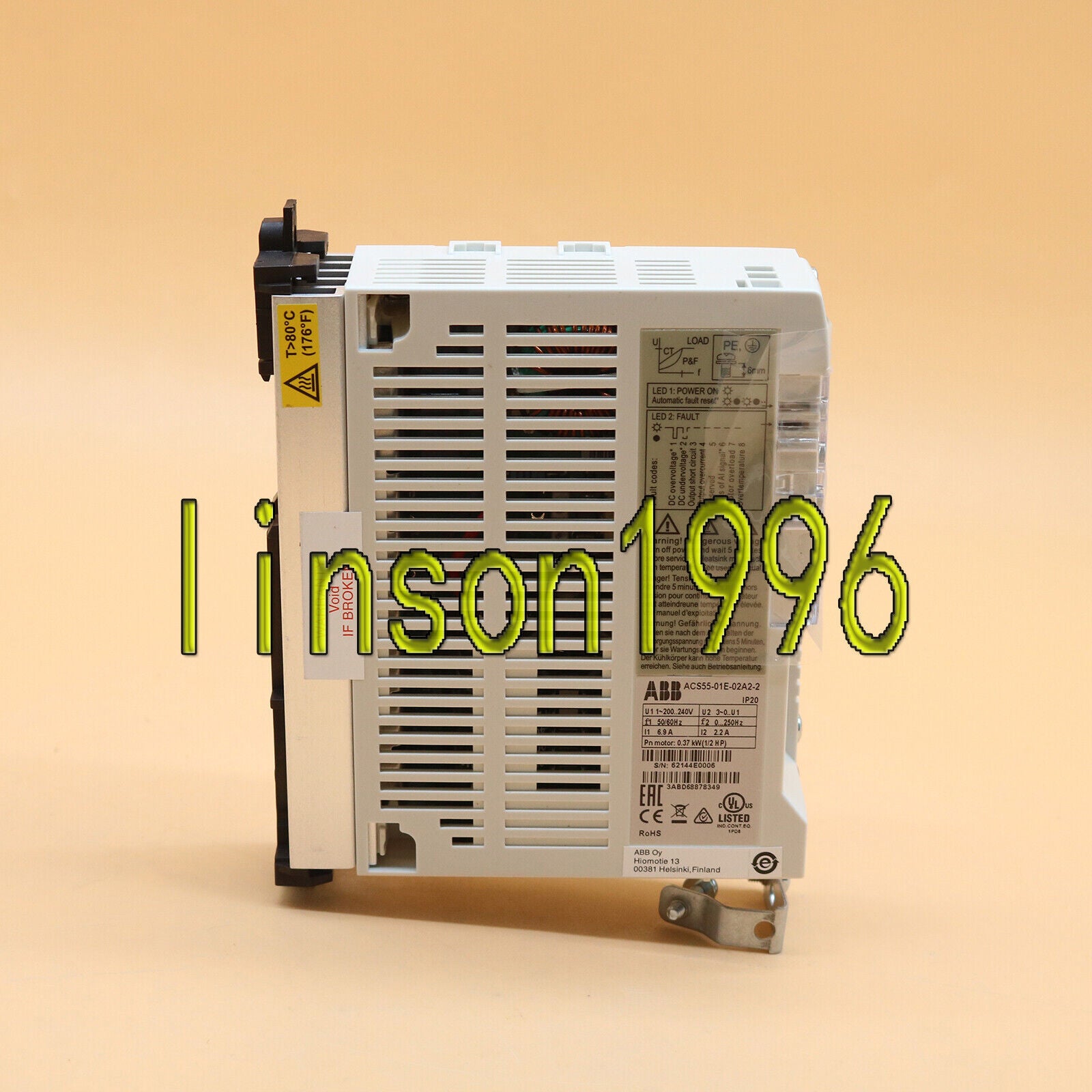 ABB ACS55-01E-02A2-2 AC 200V-240V 0.37KW Inverter 1yr - ABB