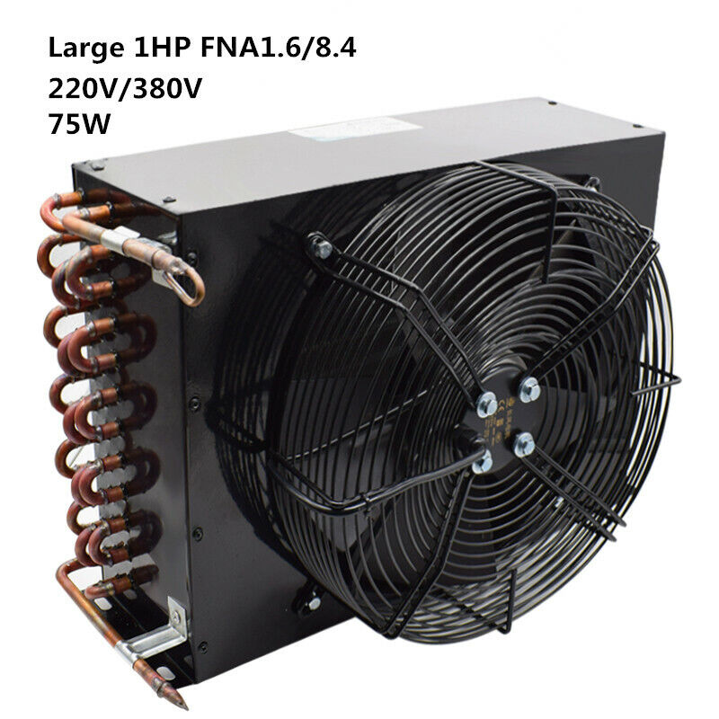 new 1HP FNA1.6/8.4 8.4m² 220/380V Refrigeration Condenser Aluminum Sheet Copper Tube - PLC INDUSTRY PRODUCT