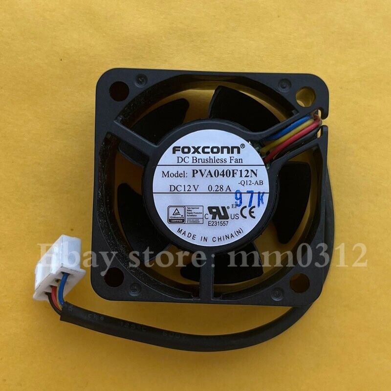 used FOXCONN PVA040F12N 4020 12V 0.28A 4-wire temperature control chassis fan - FOXCONN